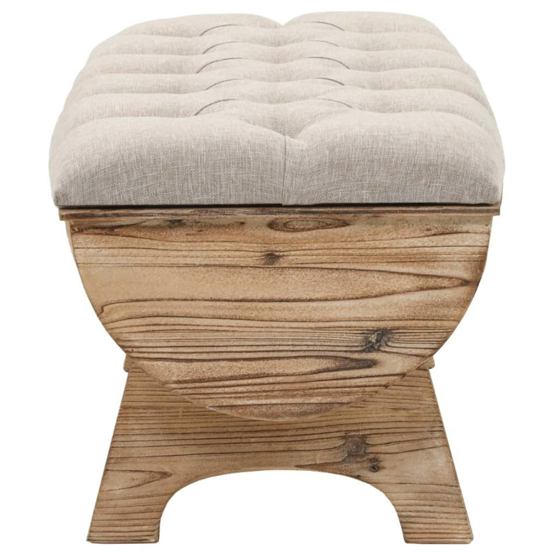 vidaXL Banc de Rangement 103 x 51 x 44 cm en Bois Massif et Tissu