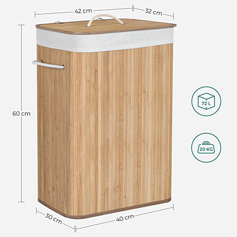 JOYFURNOS Panier à linge avec couvercle, 72 L