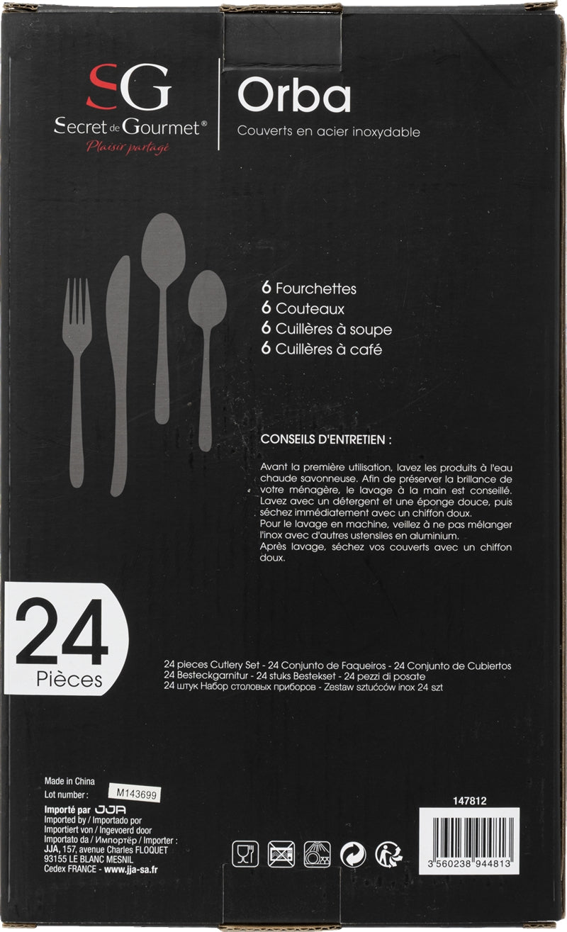 Secret de Gourmet Orba Set de couverts en acier inoxydable - 24 pièces