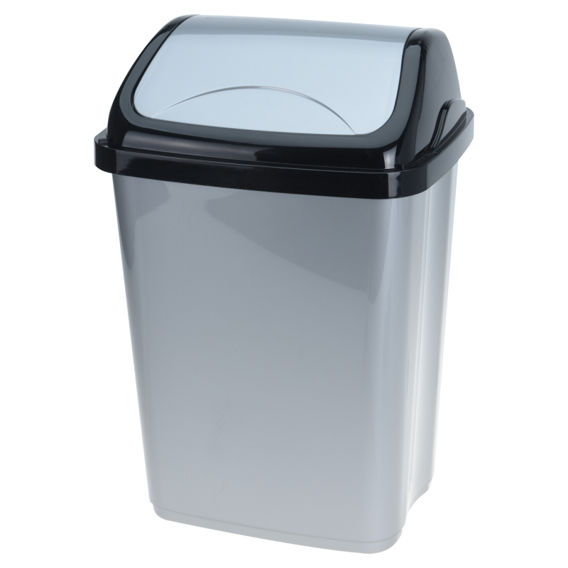 Poubelle en Polypropylène (PP) 10 L Noir/Gris