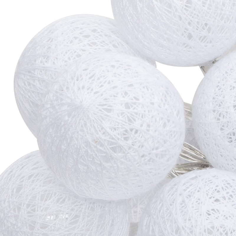 Guirlande LED sur secteur 20 boules Ø 6 cm blanche