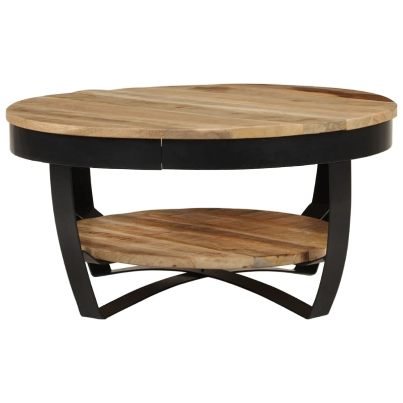 vidaXL Table basse 65 x 32 cm bois de manguier massif brut