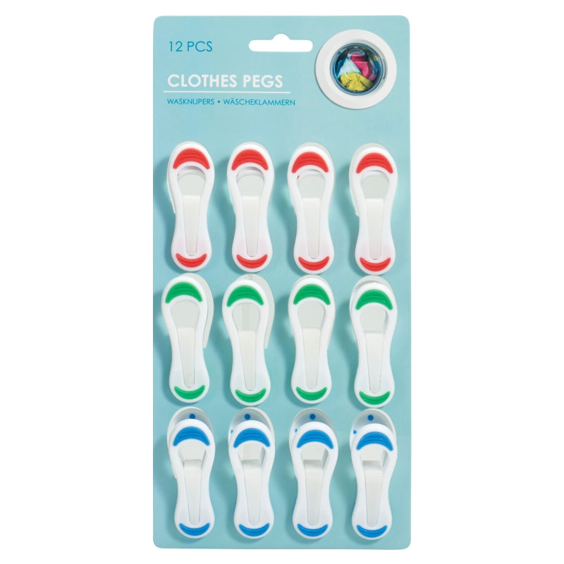 Lot de 12 pinces à linge en PP - 68 mm