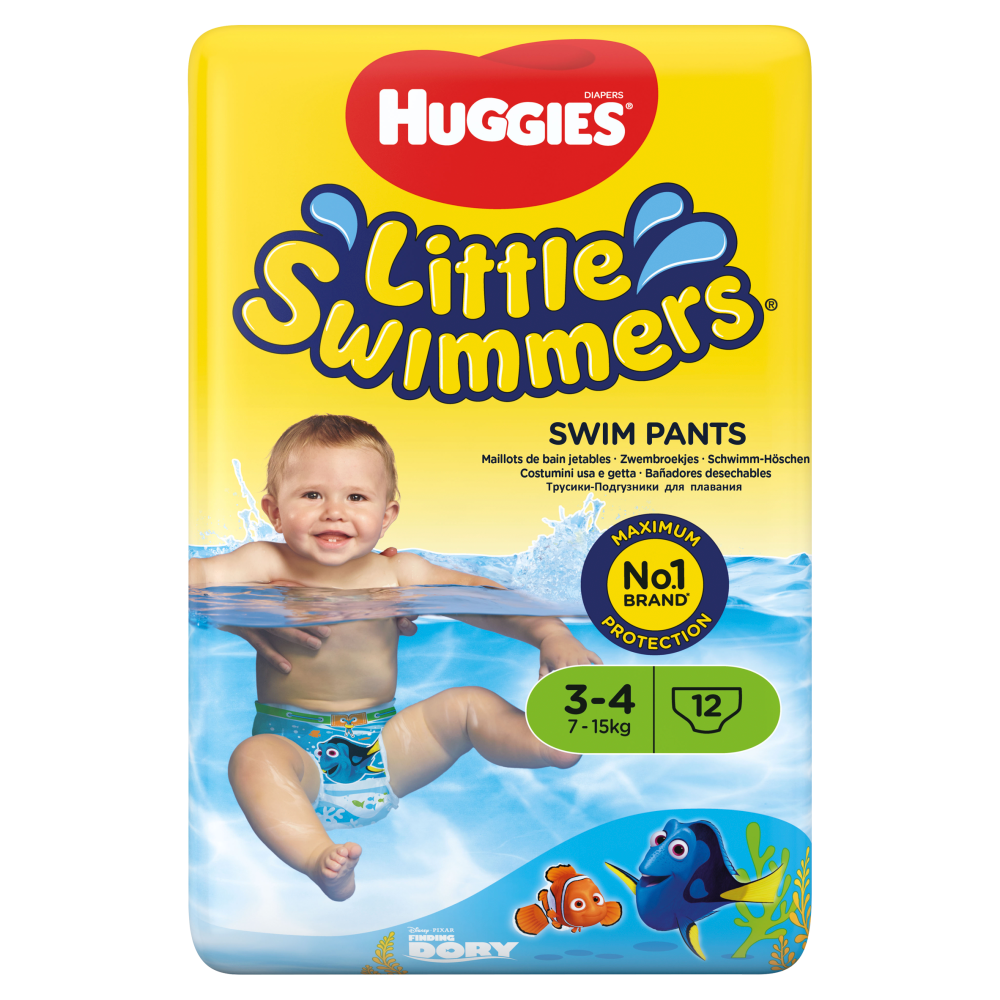 Huggies Little Swimmers Culottes de Bain Taille 3-4 (7-15 kg) Pack de 12
