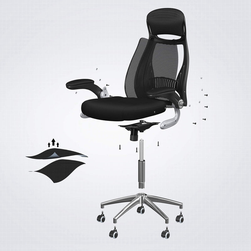 Chaise de bureau ergonomique, hauteur et accoudoirs réglables, soutien renforcé, jusqu’à 150 kg