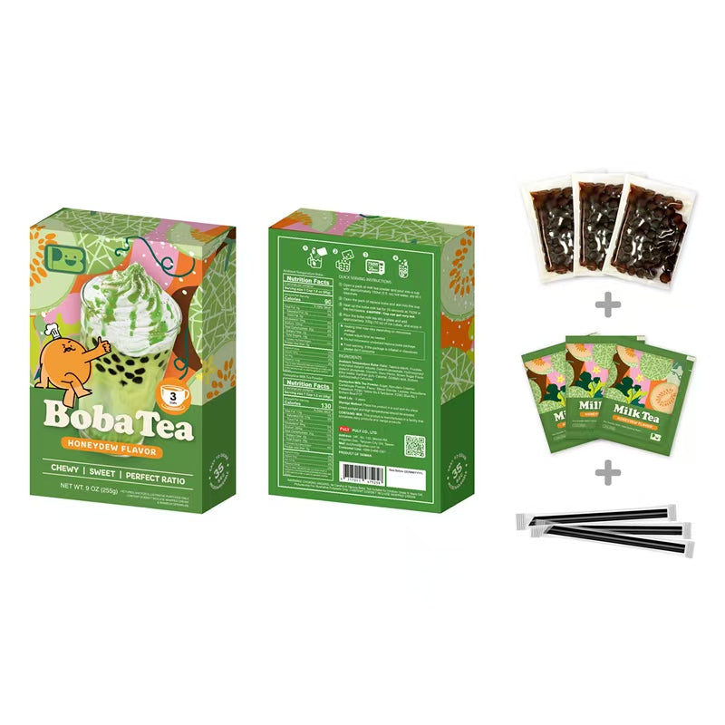 JENI Kit de bubble tea, saveur melon miel, 3 kit - 255 g