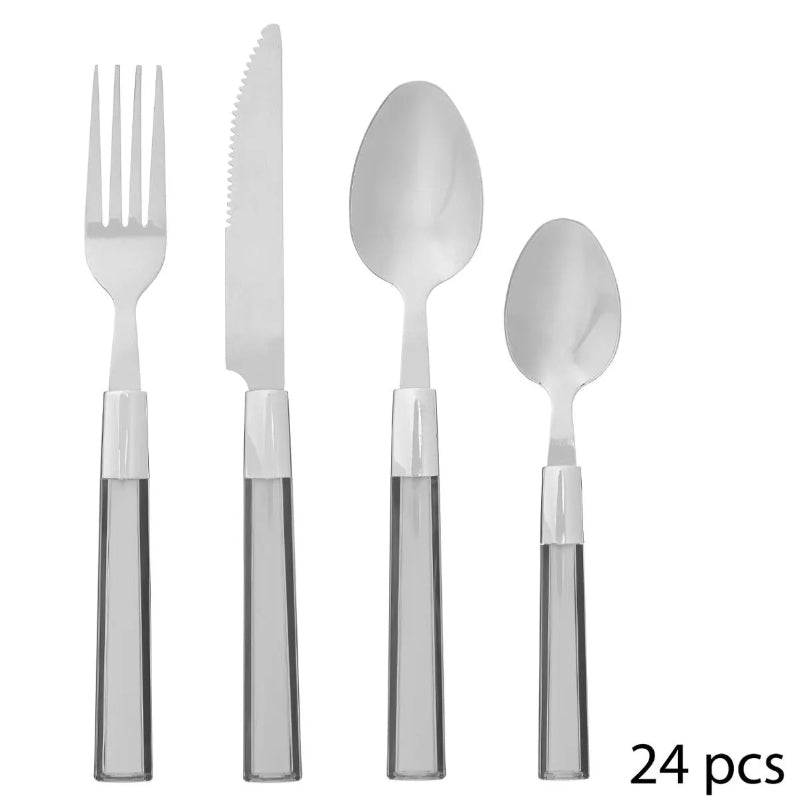 Secret de Gourmet Tamaris Lot de 24 couverts en plastique gris