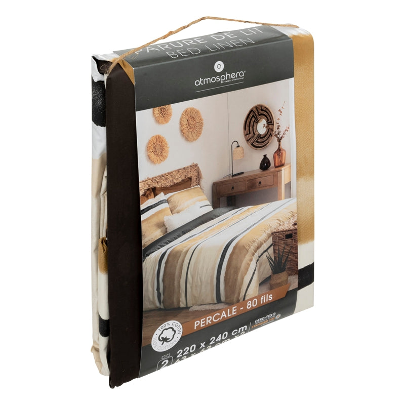 Atmosphera Parure de lit Hana en percale - 240 x 220 cm
