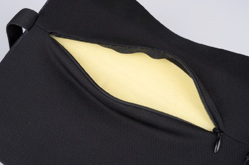 Dunlop Coussin cervical pour siège de voiture, soutien de la nuque, 100 % mousse à mémoire de forme, ajustement universel, 23 x 10 x 20 cm, noir