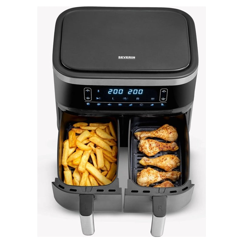 Severin FR 2453, friteuse à air XXL - double cuve, 2 x 3,8 L, pour frites 1,3 kg