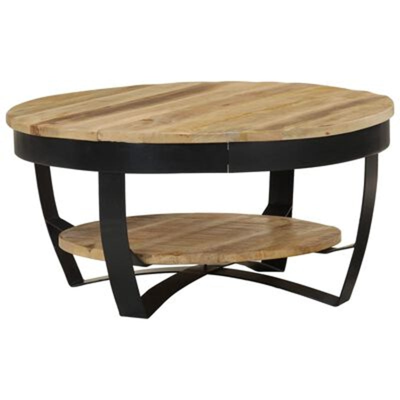 vidaXL Table basse 65 x 32 cm bois de manguier massif brut