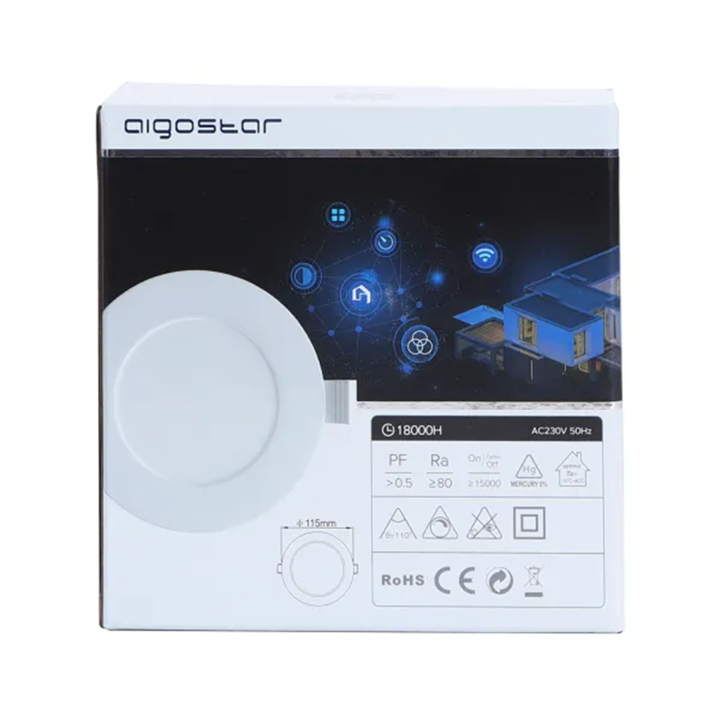 Aigostar Plafonnier LED fin intelligent WiFi 6W CCT 3000K-6500K Ø 115 mm 360 lm