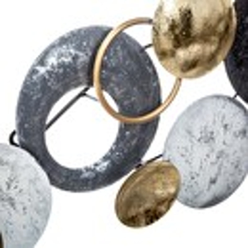 Atmosphera Lali Décoration murale ronde en métal - 90 x 44 cm