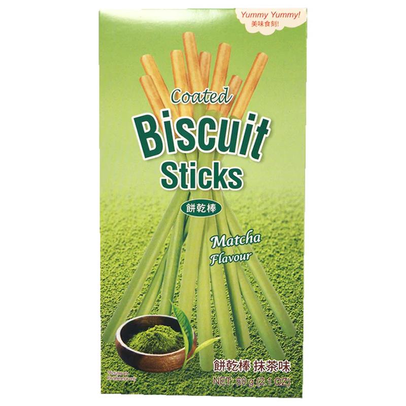 Yummy Yummy Bâtonnets de Biscuit Enrobés Saveur Matcha 60 g