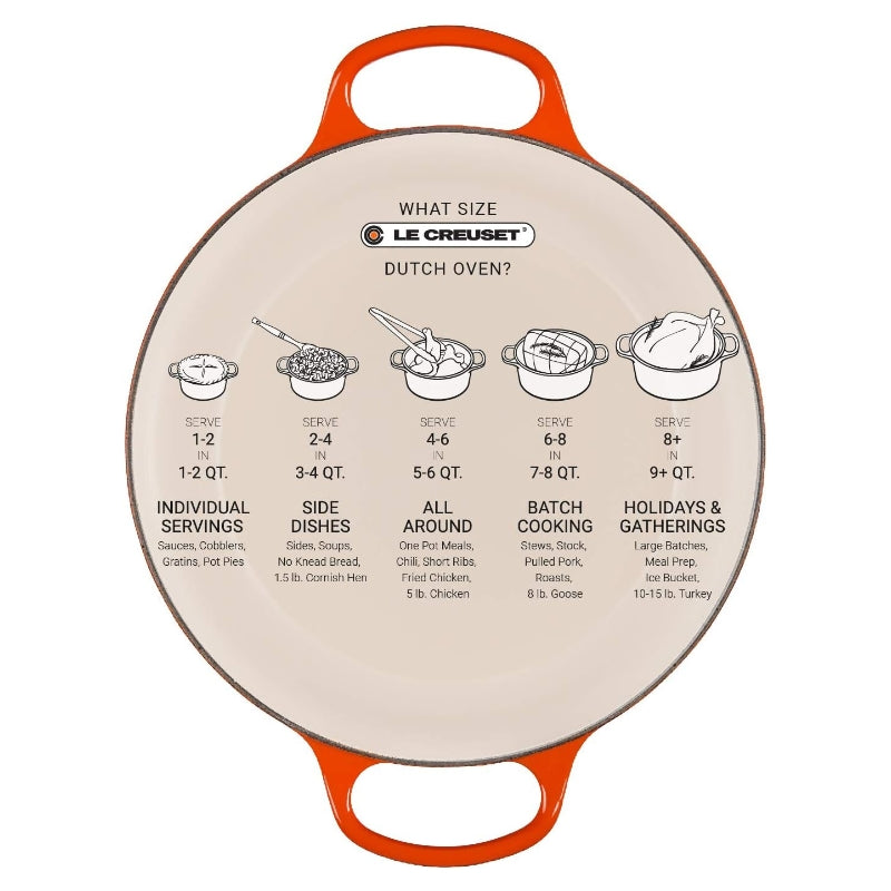 Le Creuset Cocotte ronde en fonte émaillée orange - 22 cm