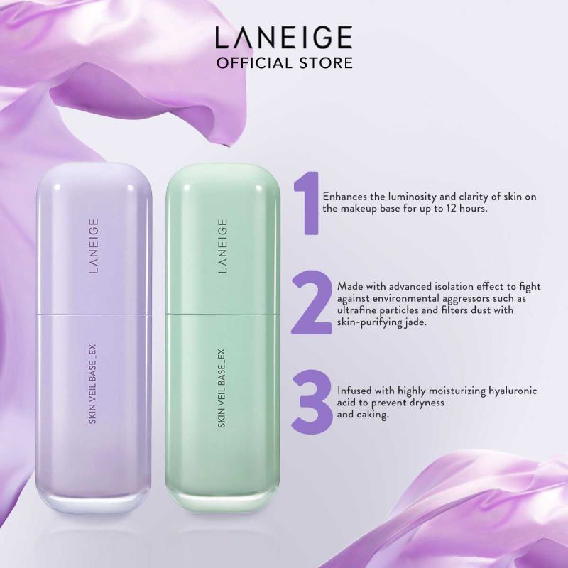 Laneige Skin Veil Base EX N°40 Vert Menthe SPF28 PA++ - 30 ml
