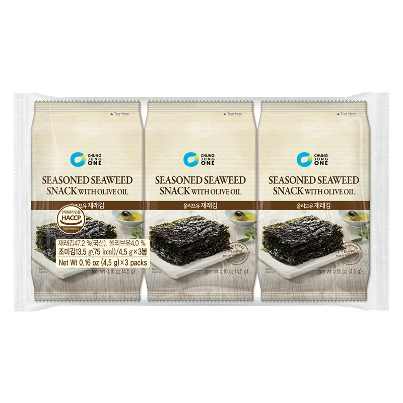 CHUNG JUNG ONE Algues grillées à l'huile d'olive - 4,5 g x 3