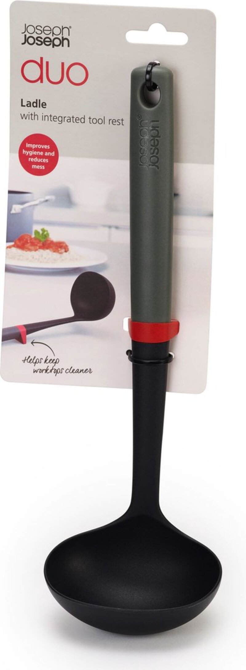 Joseph Joseph Louche avec support intégré en silicone - Gris et noir