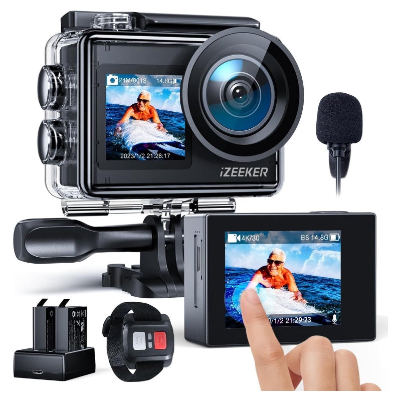 iZEEKER iA200 Caméra d'action 4K 30 fps 20 MP 40 m étanche