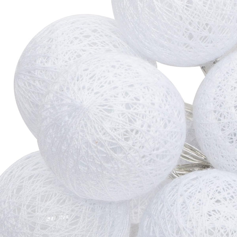Atmosphera Guirlande LED à piles 10 boules diam. 6 cm Blanc