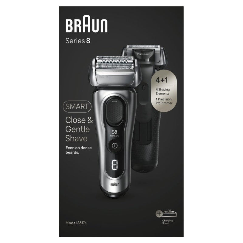 Braun Series 8 8517s - Rasoir Électrique Wet & Dry avec Socle de Charge - Argen