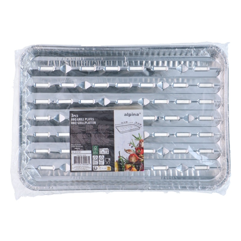 Alpina Lot de 3 plaques de cuisson en aluminium pour barbecue