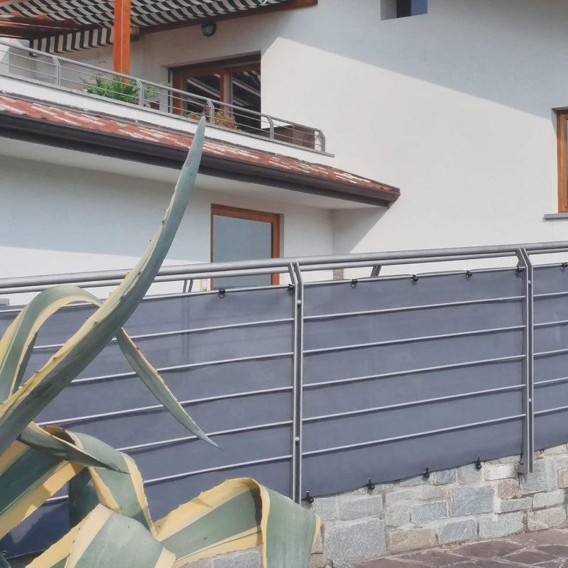 Texstyle Privé Brise-vue en textile Gris acier 1 x 5 m