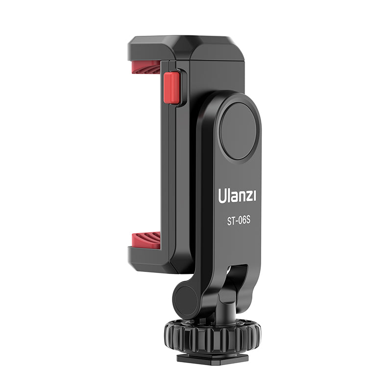 Ulanzi Adaptateur de trépied pour smartphone ST-06S Stabilisateur pour smartphone avec 2 griffes porte-accessoires Support de téléphone pour appareil photo Support rotatif à 360° pour iPhone Galaxy Huawei appareil photo reflex numérique