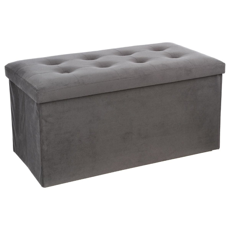 Atmosphera Lysandre - Pouf double pliant en velours gris