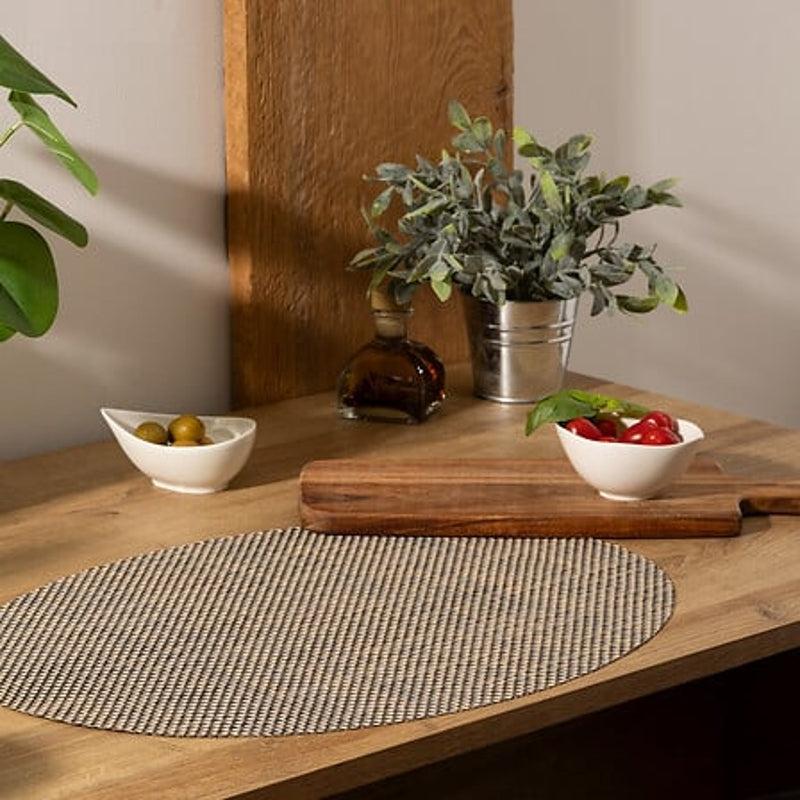 Secret de Gourmet Maoli Set de table en tissu noir/blanc - 48 x 35 cm