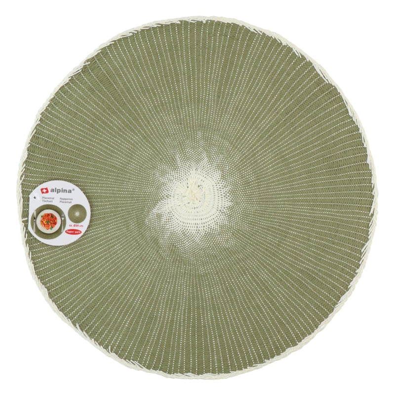Alpina Set de table en fil de papier vert - Ø 39 cm