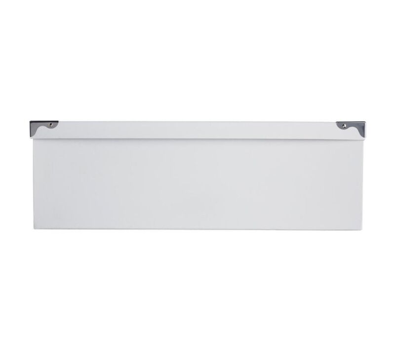 5five Lot de 6 boîtes de rangement, blanc uni, carton et métal, L 32 x l 21,5 x H 11,8 cm (Plus petite)
