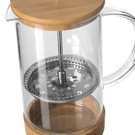 Secret de Gourmet Cafetière à piston en bambou et verre 60 cl