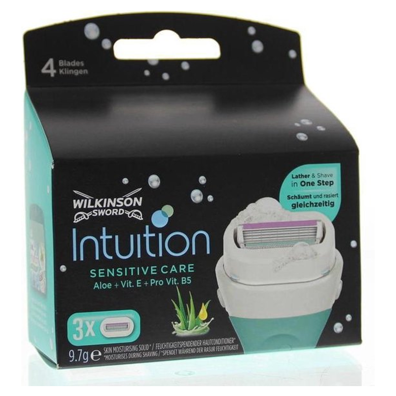 Wilkinson Sword Intuition - Lames de rasoir pour peaux sensibles - Lot de 3 lames