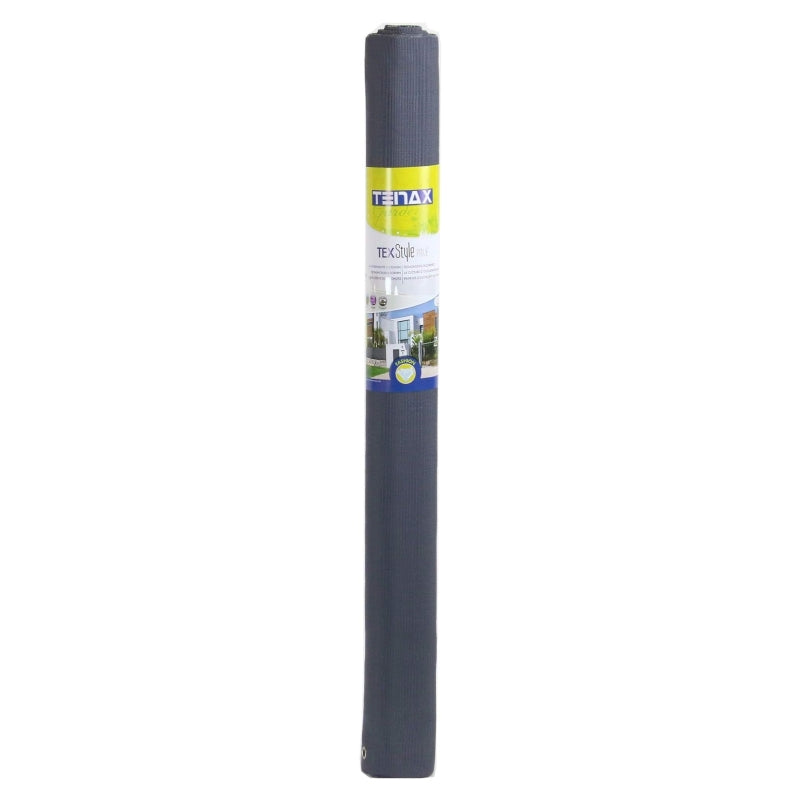 Tenax Texstyle Privé Brise-vue en textilène Gris acier 1 x 25 m Œillets pour jardins/terrasses/clôtures