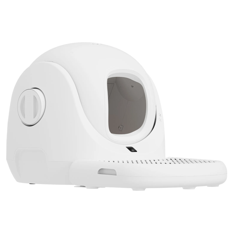 CATLINK Tapis de litière intelligent pour chat, Blanc – Capture la litière sur les griffes, Range le sac à litière, la pelle et autres accessoires, 543 mm (L) x 402 mm (l) x 106 mm (H)