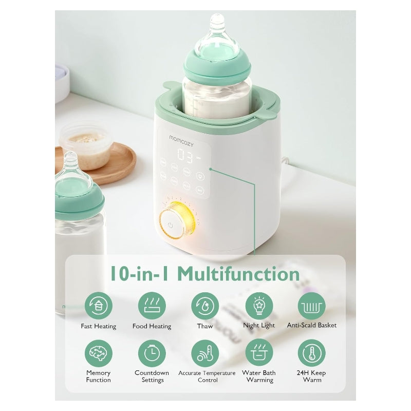 Momcozy Chauffe-biberon pour lait maternel et lait infantile, rétention maximale des nutriments, chauffage rapide, veilleuse, fonctionnement à un bouton, cadeaux pour maman
