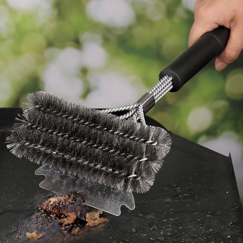Huacan Brosse de nettoyage pour gril en fil d'acier inoxydable, accessoire de barbecue puissant, argent