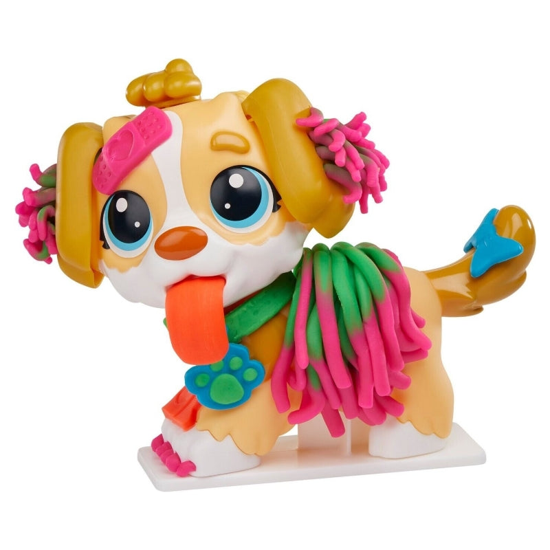 Play-Doh Care 'n Carry Kit médical jouet vétérinaire avec figurine de chiot, 10 outils vétérinaires, transport pour animaux & 5 pots de Play-Doh