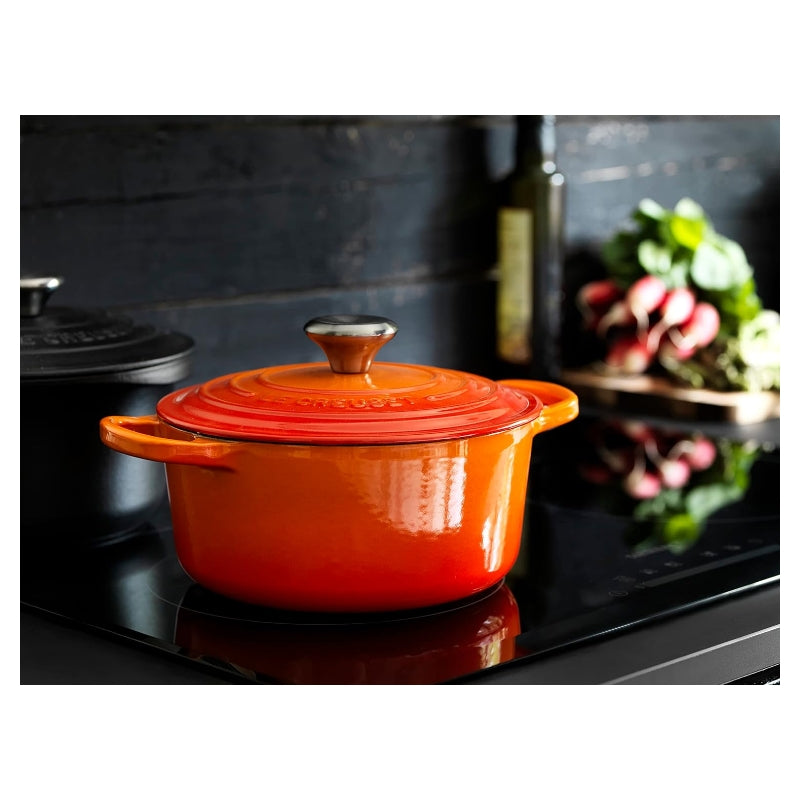 Le Creuset Cocotte ronde en fonte émaillée orange - 22 cm