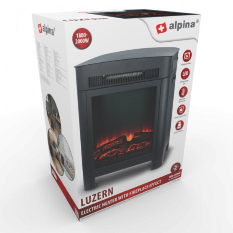 Alpina Cheminée électrique portable LED Luzern 1800 W