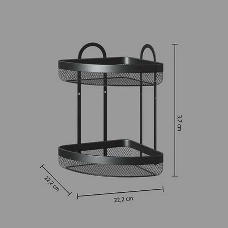 5five Mayaj étagère d'angle à 2 niveaux 33 cm noir