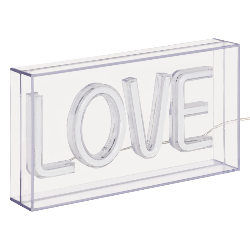 Atmosphera Lampe de table néon LED Amour 23 x 4 x 12,5 cm rose