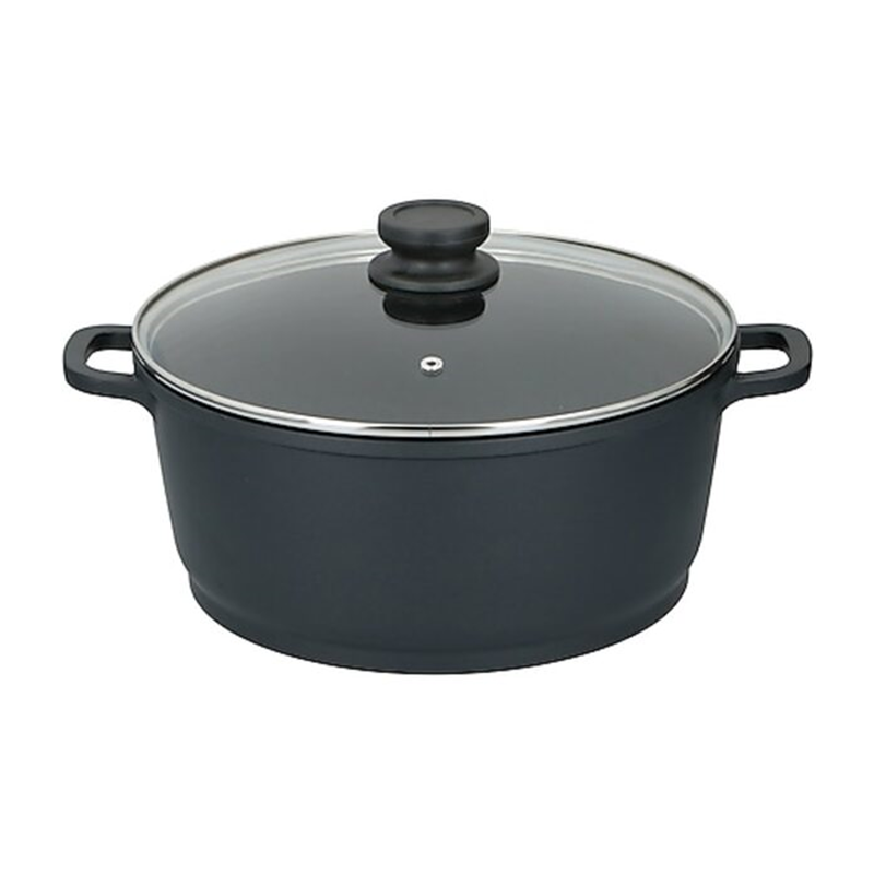 Alpina Faitout avec Couvercle en Verre Ø28 x 12,5 cm 6,7 L