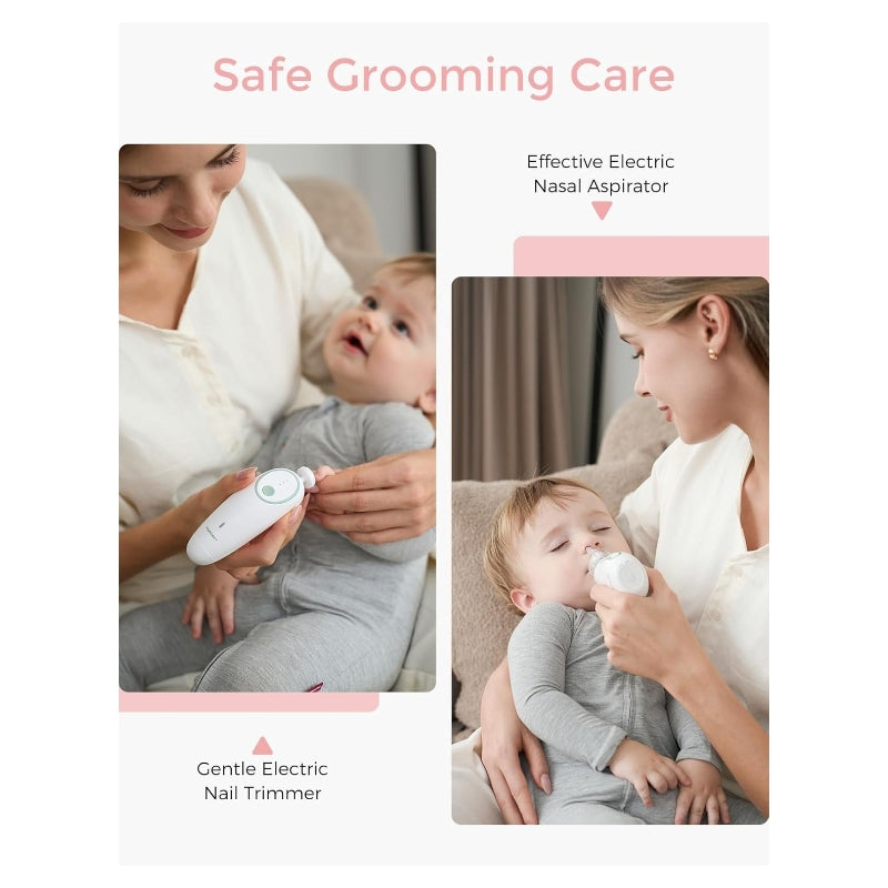 Momcozy Elite Kit de soins bébé avec lime à ongles électrique, aspirateur nasal, bande chauffante, thermomètre et plus, cadeaux pour maman