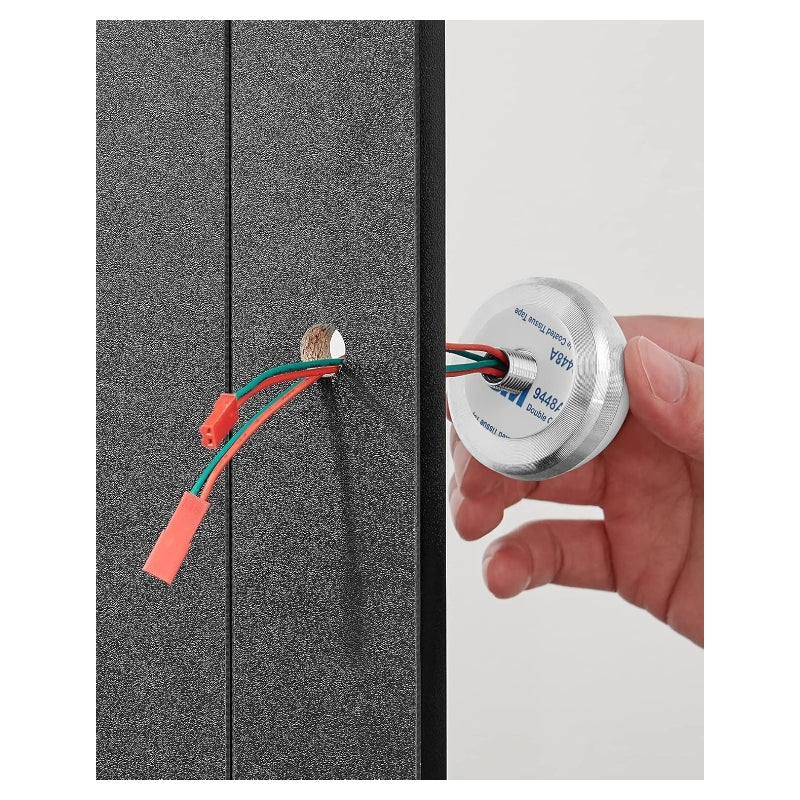 JOYFURNOS Coiffeuse avec LED réglable, miroir intégré, 2 tiroirs et 3 compartiments ouverts - noir moderne