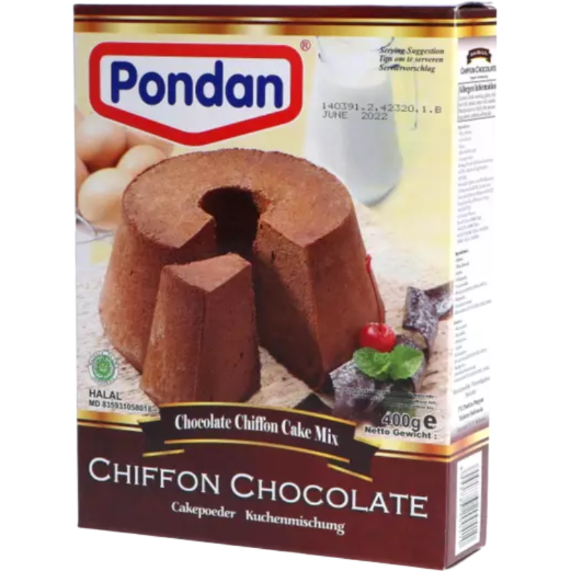Pondan Préparation pour Gâteau Chiffon au Chocolat 400 g