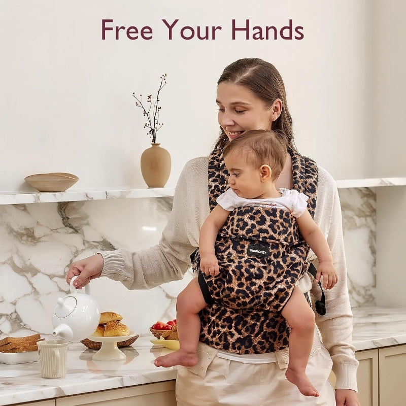 Momcozy Porte-bébé ergonomique pour bébés de 3 à 20 kg - Motif léopard