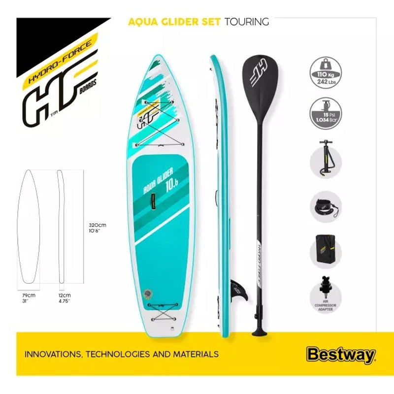 Bestway Hydro-Force - Pack SUP Touring Aqua Glider 320 x 79 x 12 cm