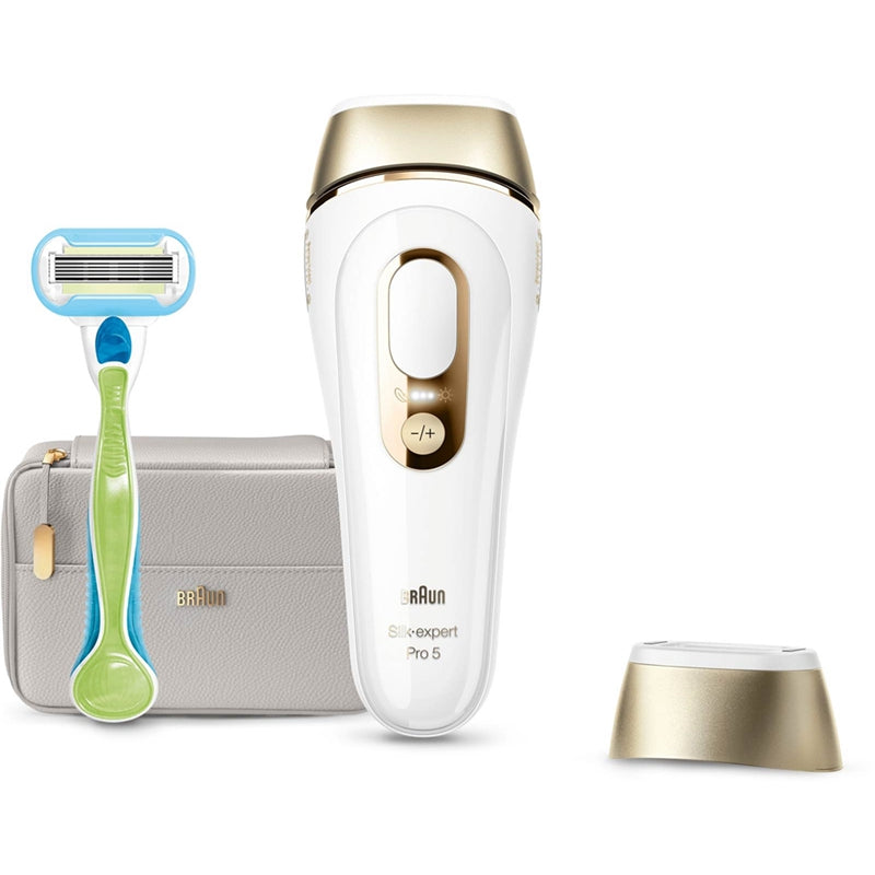 Braun Silk·expert Pro 5 PL5054 Épilateur IPL à lumière pulsée Usage à domicile Capteur intelligent de teint de peau - Blanc